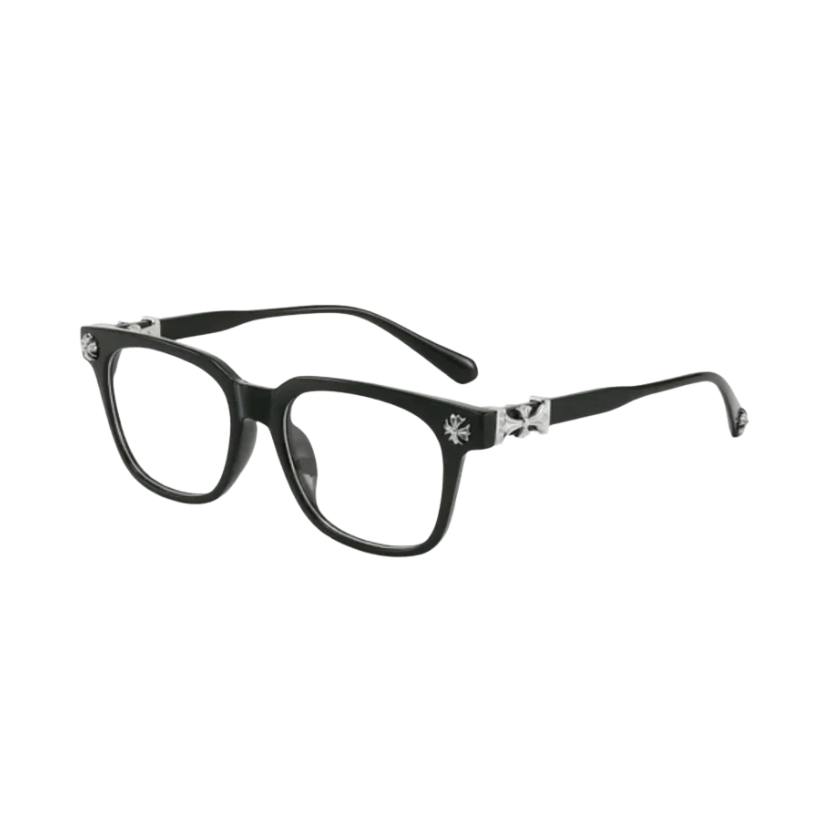 Chrome hearts sinise valguse blokeerivad prillid, mustad hõbedased