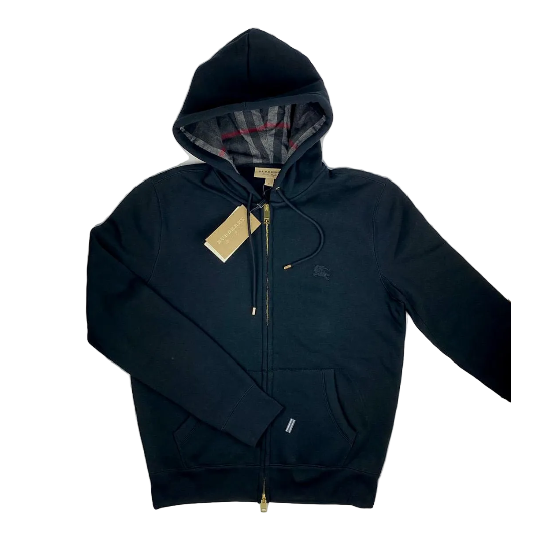 Burberry lukuga kapuutsiga dressipluus must