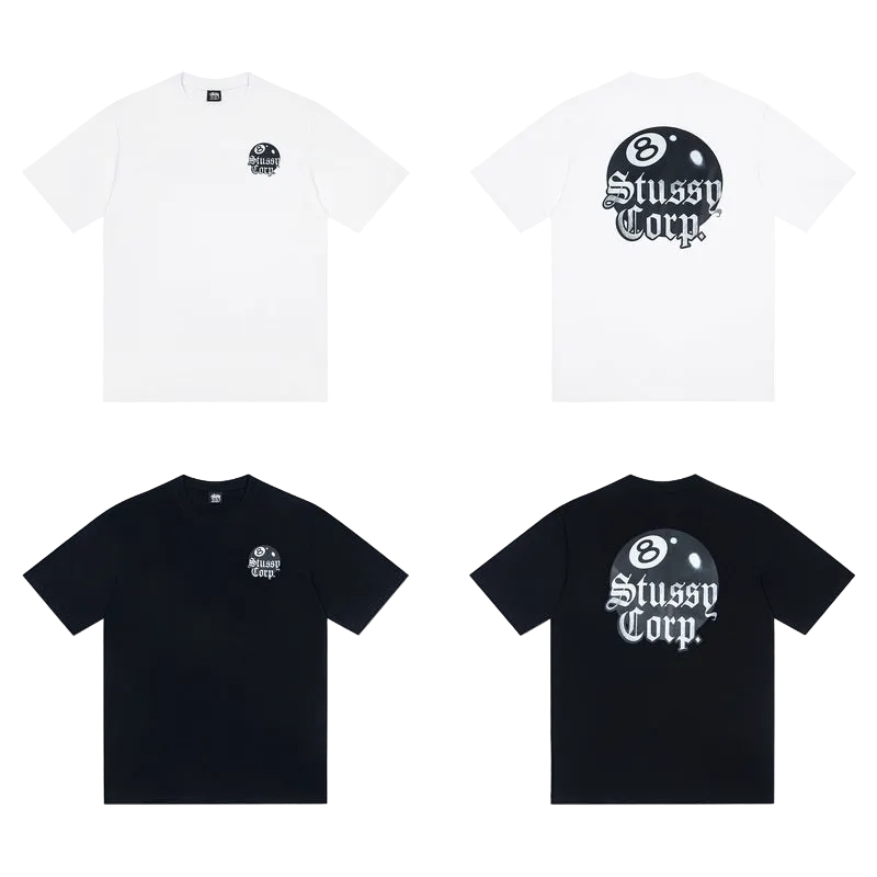 Stüssy 8ball corp T-särk mustvalge