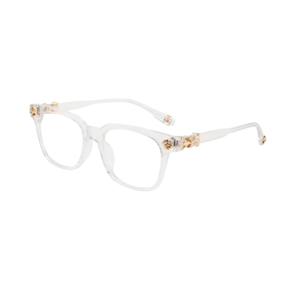 Chrome hearts blue light blocking glasses clear gold