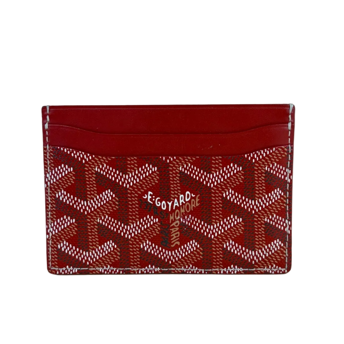 Goyard card holder red