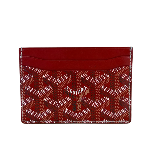 Goyard card holder red