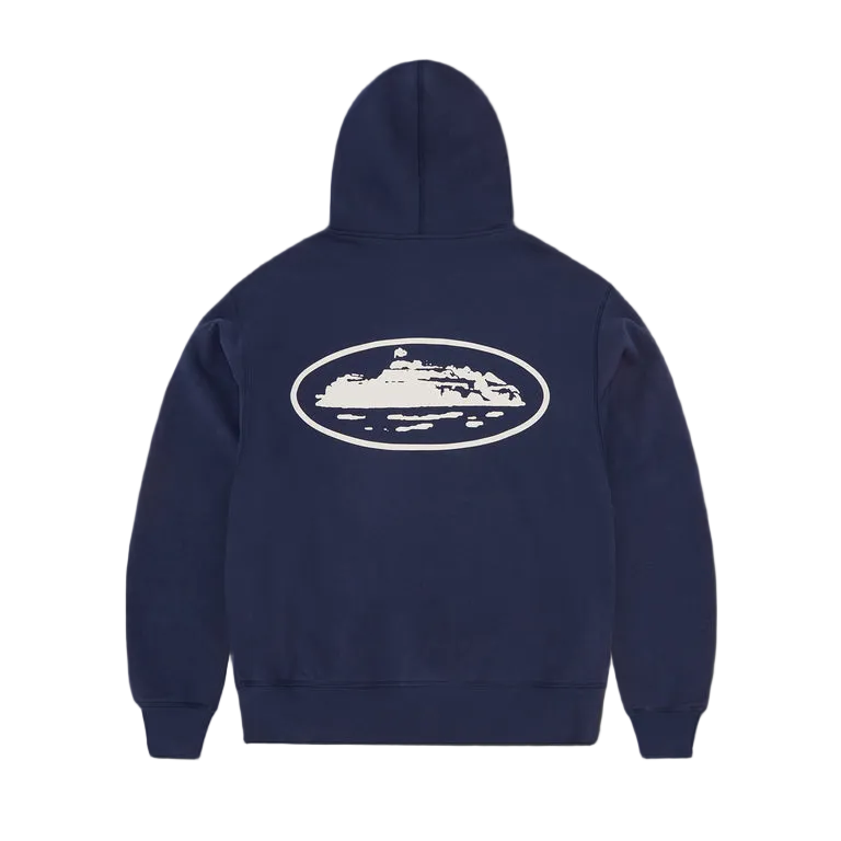 Corteiz lukuga kapuutsiga dressipluus tumesinine