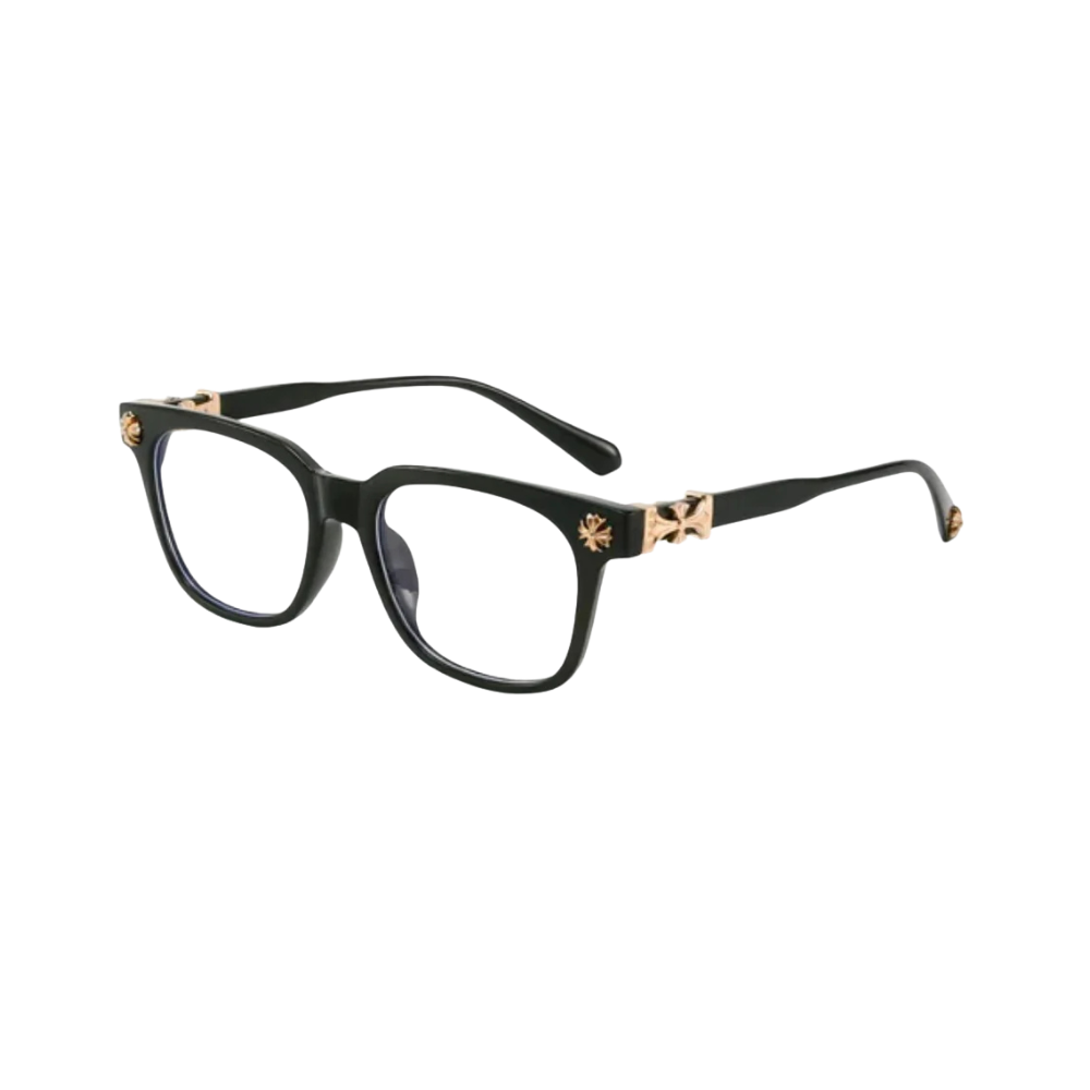 Chrome hearts blue light blocking glasses black gold