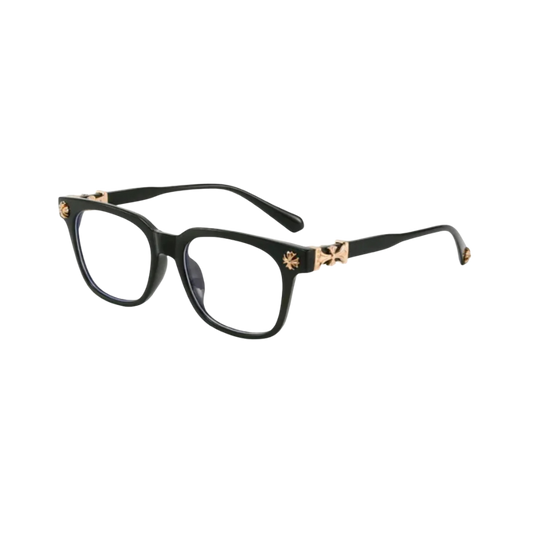 Chrome hearts blue light blocking glasses black gold