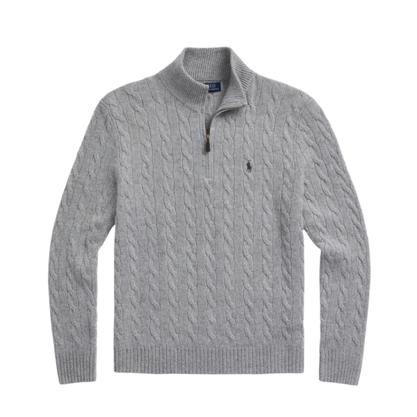Polo Ralph Lauren CABLE-KNIT QUARTER-ZIP GREY – ClothesBaltic