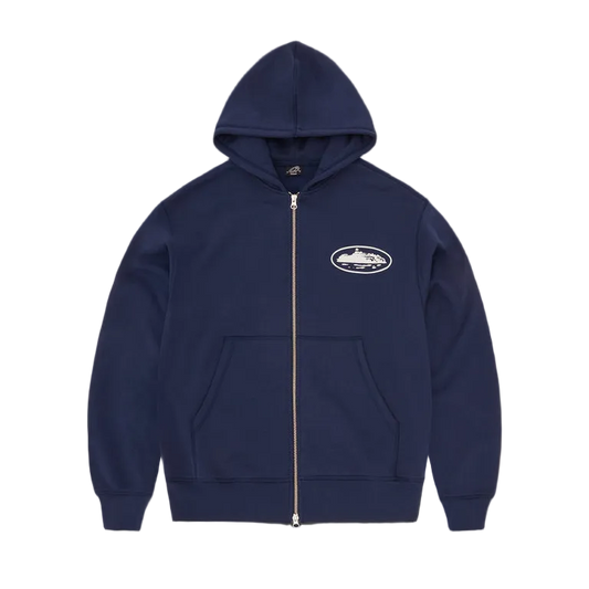 Corteiz Zip-up Hoodie Navy Blue